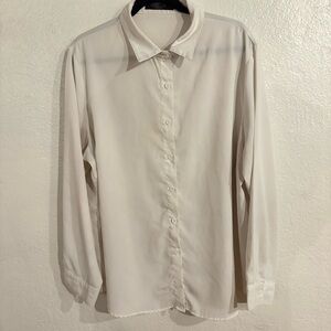 Amazon Women's Button-Down Shirt in Off-White/Cream